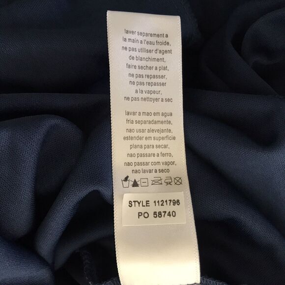 NEW Alex Evenings Women's Navy Sequin Lace Embroidered Tea-Length Dress Sz 14 - Picture 12 of 13